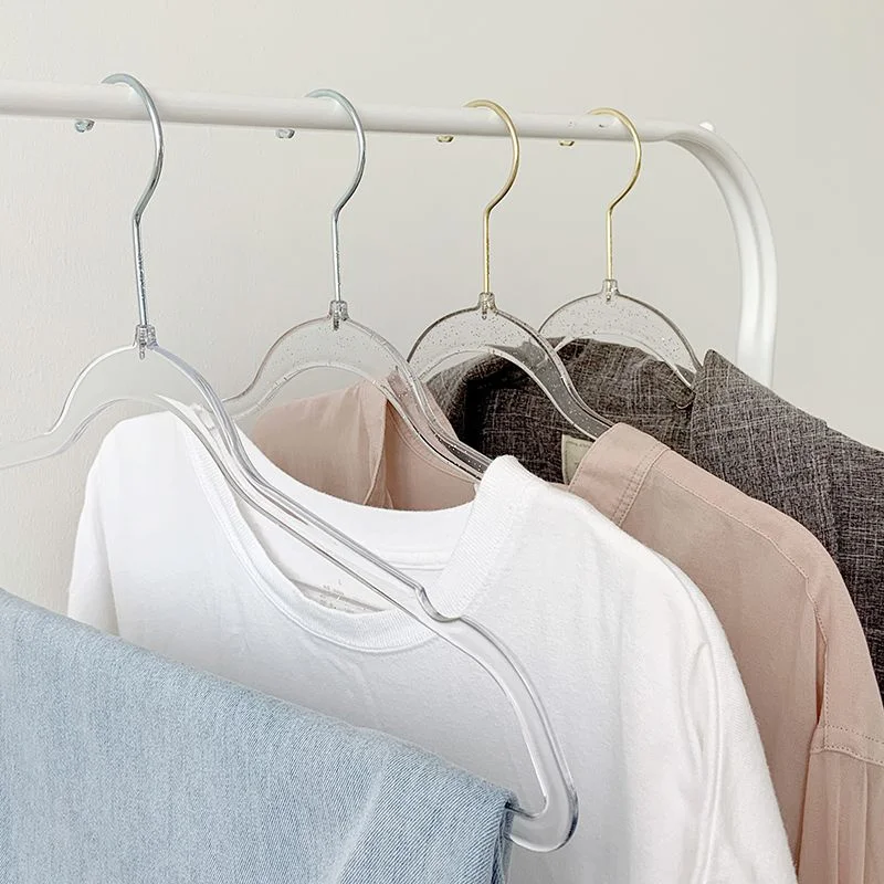 Wholesale Free Custom LOGO Low Price Acrylic Sweater Hanger Slim Space Saving Acrylic Hanger