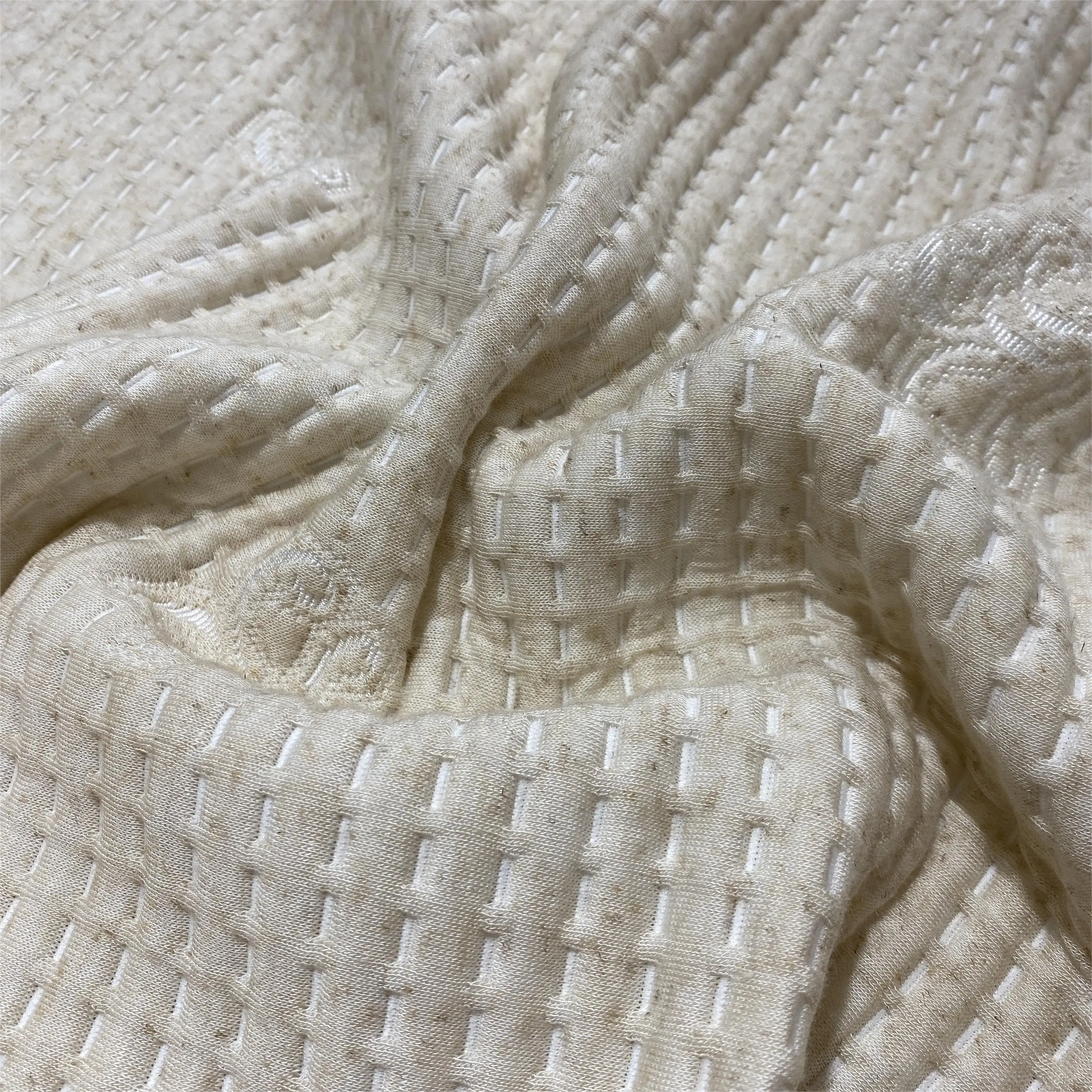 Hot Sale Jacquard Knitting Mattress Fabric 220cm 350gsm Polyester/Linen Knitted Fabrics For Home Textile