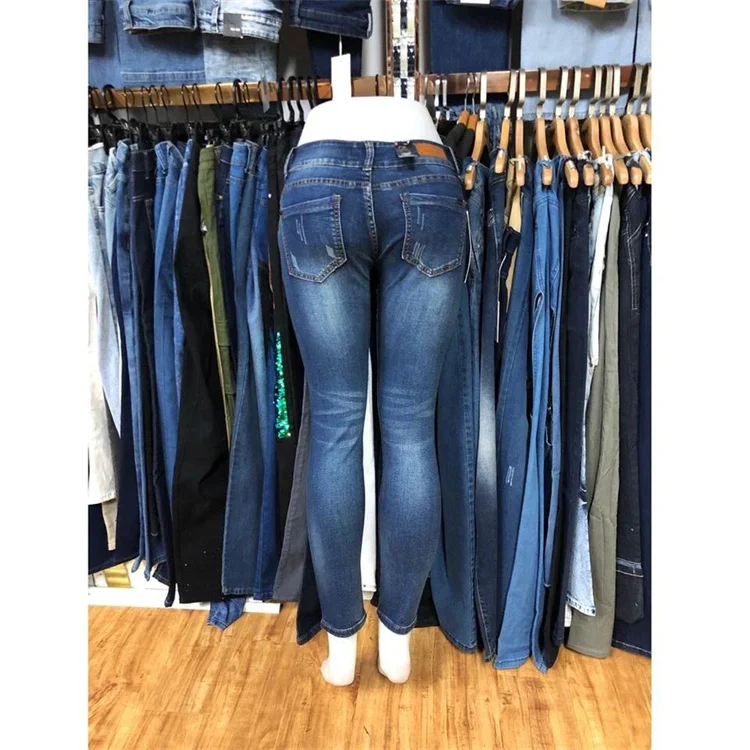 Ladies Plus Size second-hand hot sale Bell Bottom Jeans High Waist Ripped Jeans Women Washed Jeans
