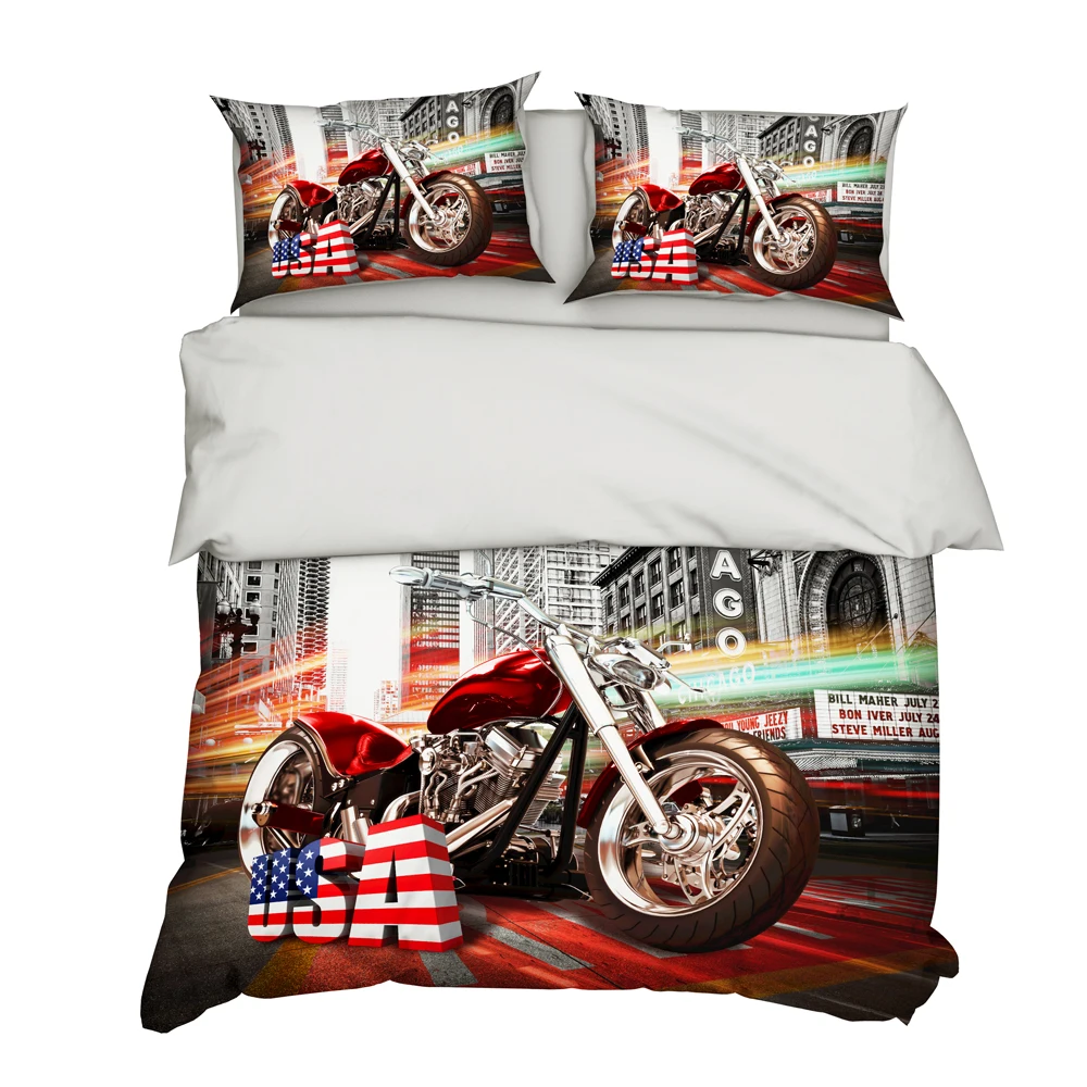High Quality King Size 3D Printing Racing Car Duvet Cover Bedding Set