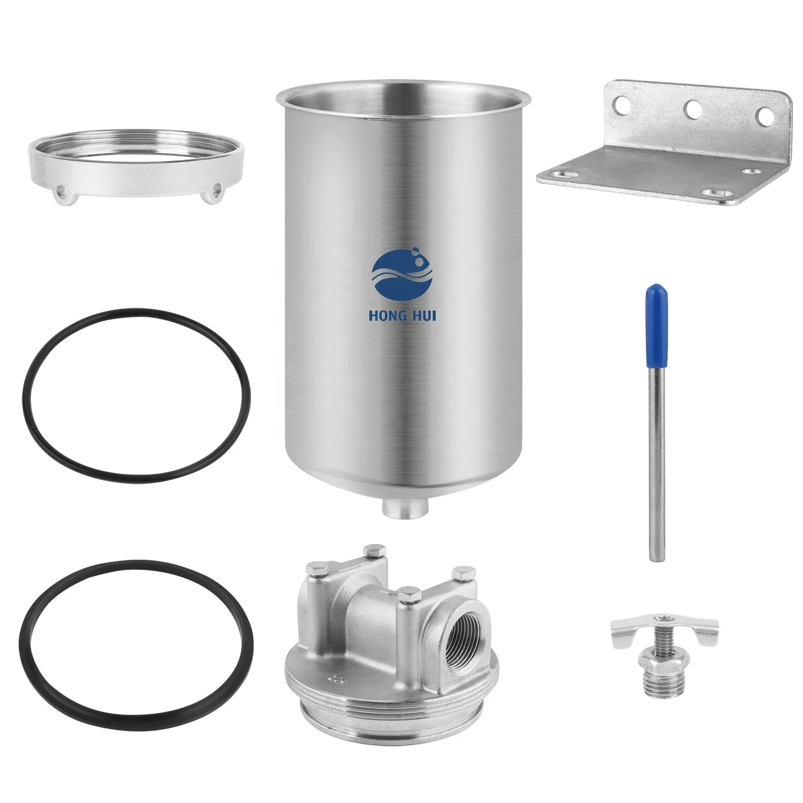 HONG HUI HN-5A NSF 5 Inch Filter Housing Whole House Water Filter Housing Stainless Steel Water Filter Housing