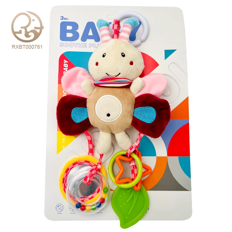 Kids Stuffed cartoon Soft Sleeping Settle New Design Animals Toys Stuffed Plush Teether Pendant Playful Toy Children Wholesale