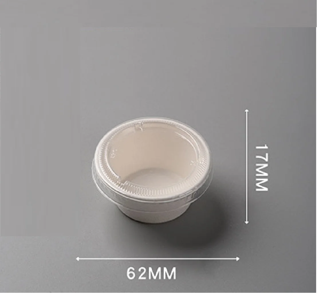 1Oz Cup Frozen Microwave Biodegradable Bagasse Sugarcane Pulp Sauce with Lid