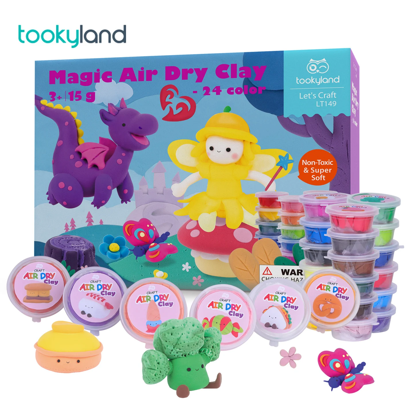 Creative air dry clay kits 24 colors magic air dry clay toy for kids DIY art air dry clay