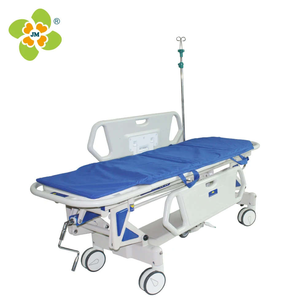 height adjustable by crank medical equipment patient transfer stretcher