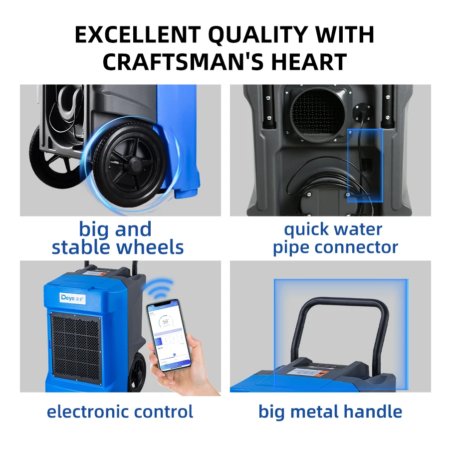 DEYE DY-85L compressor electronic control dehumidifier with handle and water pump 220v industrial dehumidifier