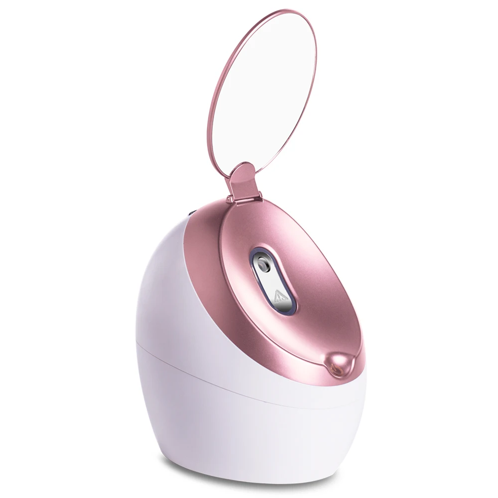 Home Use Personal Electric Face Warm Mist Steam Ionic Nano Facial Steamer with Mirror