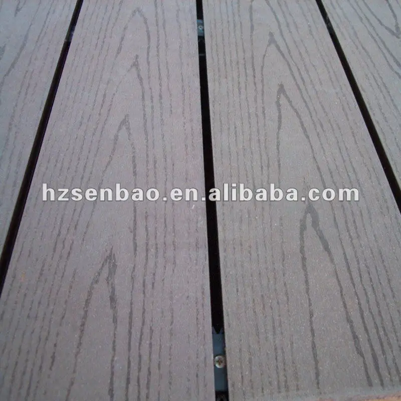 Outdoor terrace board WPC deck floor exterior composite decking for garden landscape 3D embossing wooden grain decking tiles