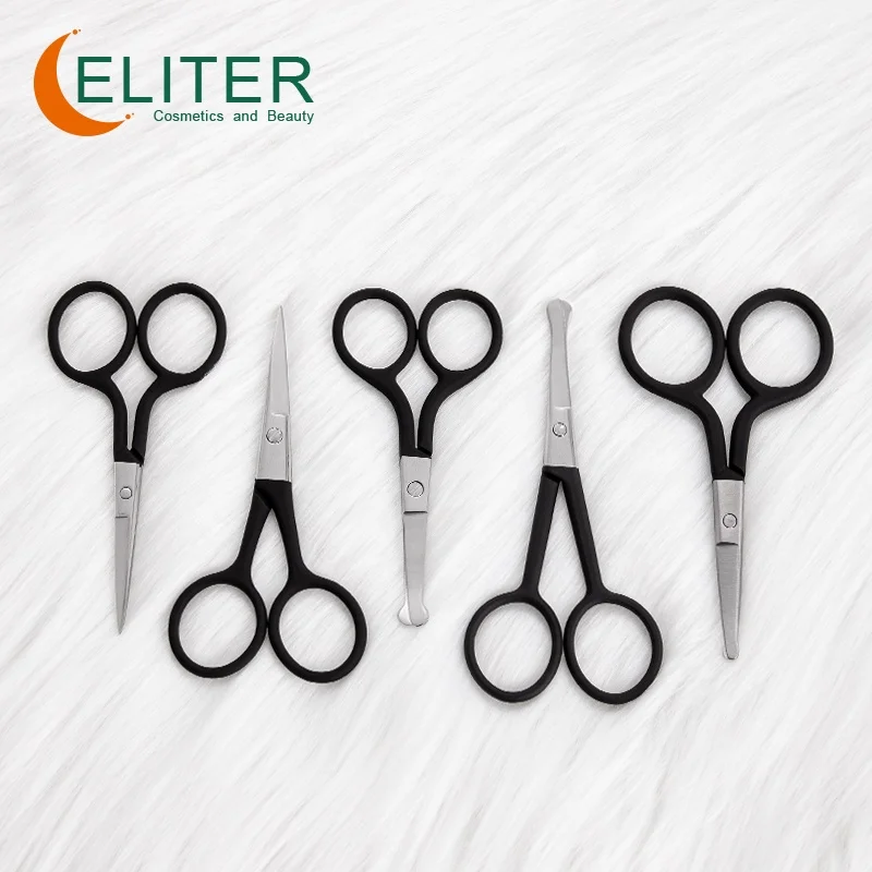 Eliter Wholesale Black Rubberized Soft Touch Manicure Scissors Black Russian Cuticle Scissors Top Selling Nail Art Scissors