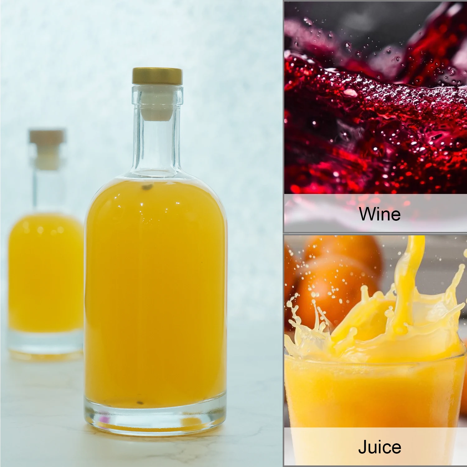 Empty Liquor Spirits Glass Whiskey Bottles 500Ml Fruit Wine Glass Bottle Whiskey Bottles For Vodka Gin Whiskey