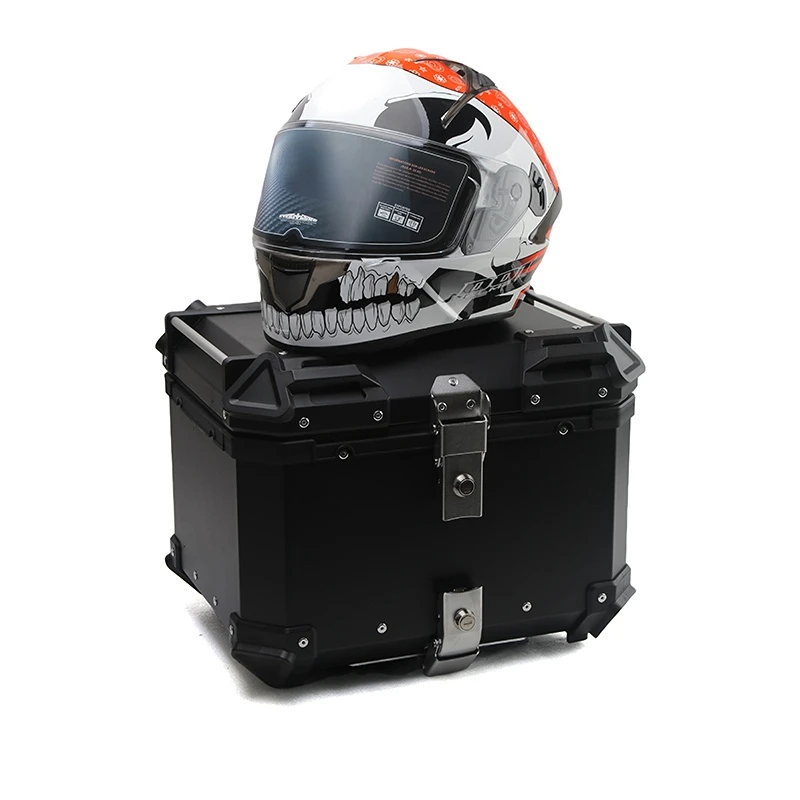 45L bike luggage carrier  aluminum alloy side luggage pannier alloy top case motor trunk box motorcycle tail boxes