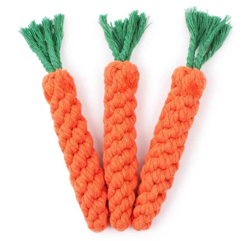 
Pet rope toy teeth chewing cleaning carrot dog toy 