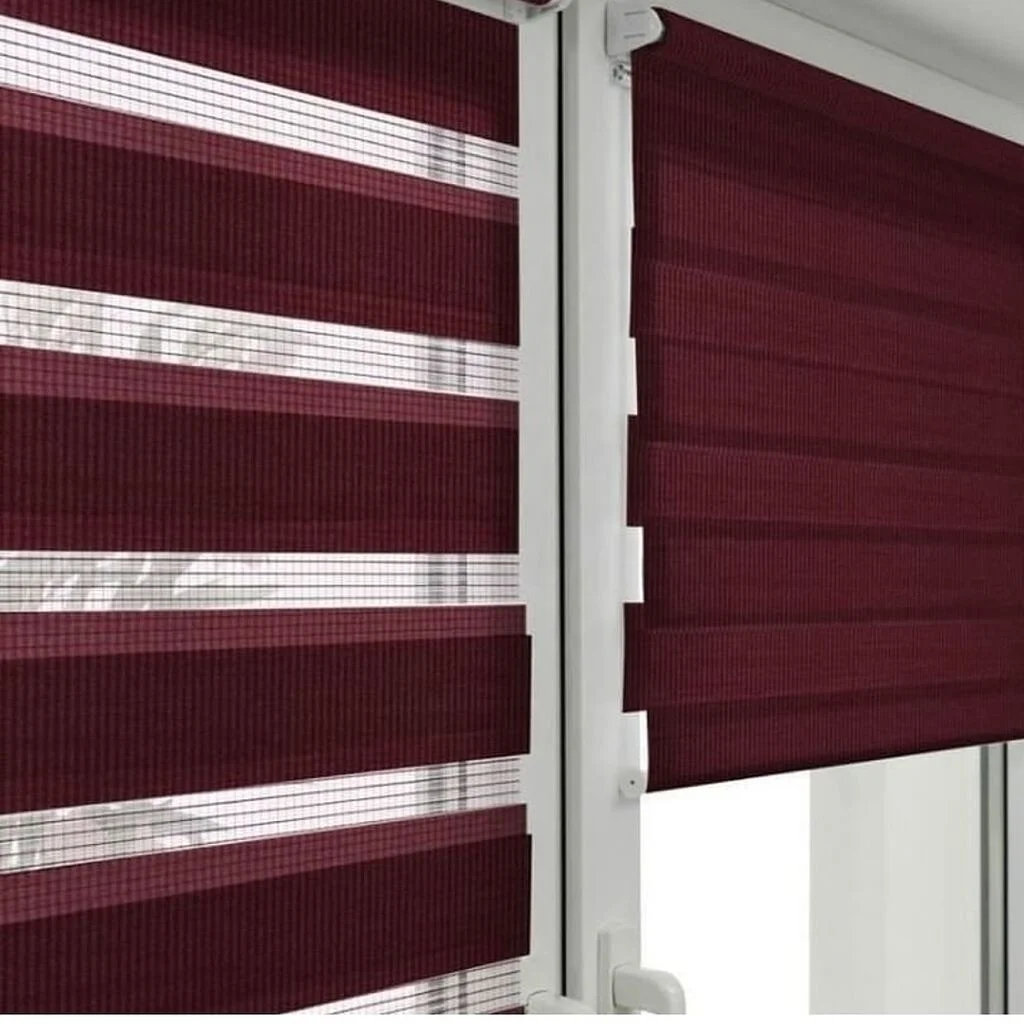 Custom App Smart Alexa Automatic Dual Motorized Roller Blind Zigbee Wifi Zebra Blinds Tubular Motorized Zebra Blinds