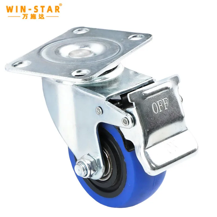 WINSTAR Heavy Duty Casters Industrial Wheels Bule Rubber Caster Wheels