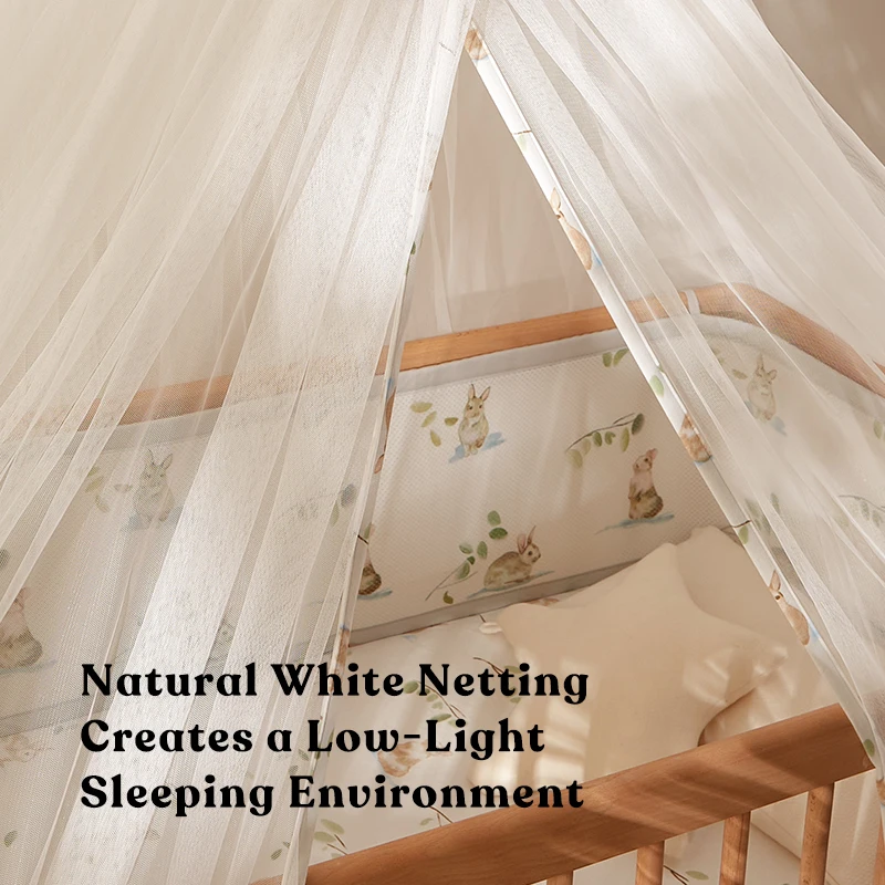 KUB Full Coverage Baby Mosquito Net Breathable Crib Netting Bed Curtains Canopy for Baby Kids Bedroom Decor