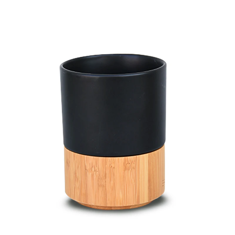 2023 Hot Sale Best Match Custom Logo Reusable Bamboo High Borosilicate Glass White Coffee Mugs Coffee Cup