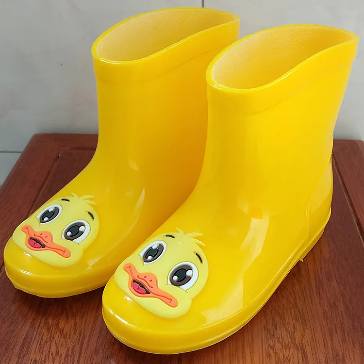 Yellow duck rabbit cat elephant kids rain boots children pvc color boots waterproof kids cute cheap rain boots for boy and girl