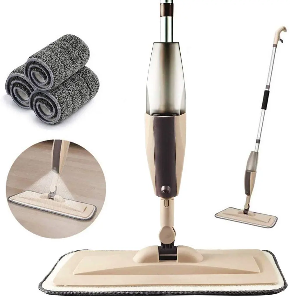 Microfiber Spray Mop for Floor Cleaning Dry Wet Wood Floor Mop with 3 pcs Washable Pads