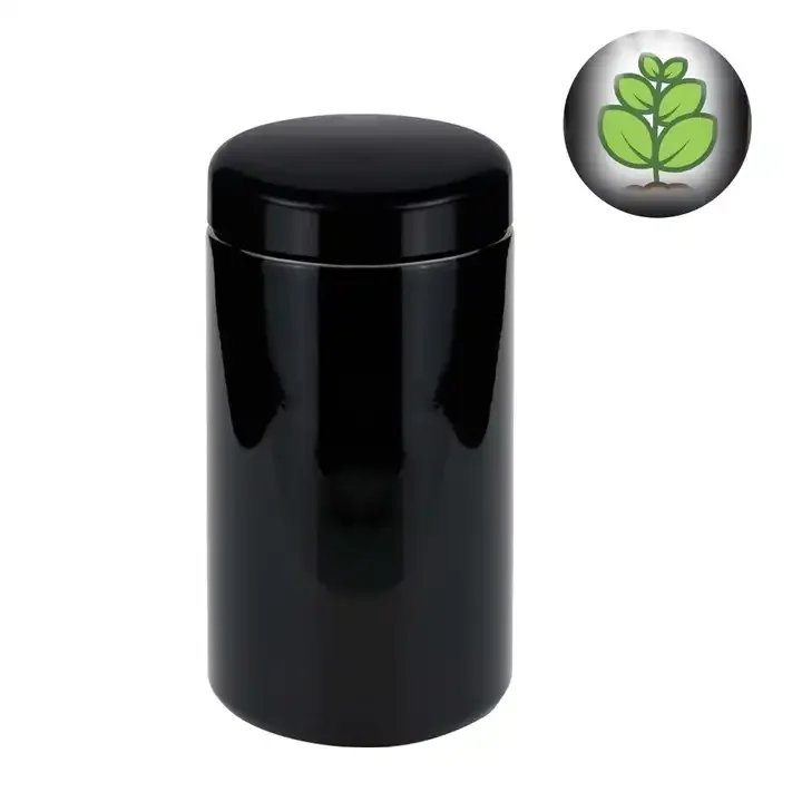 Round Large UV Black Dark Ultra Violet Stash Jar Herb UV Smell Proof Air Tight Ultraviolet Storage Glass Jar