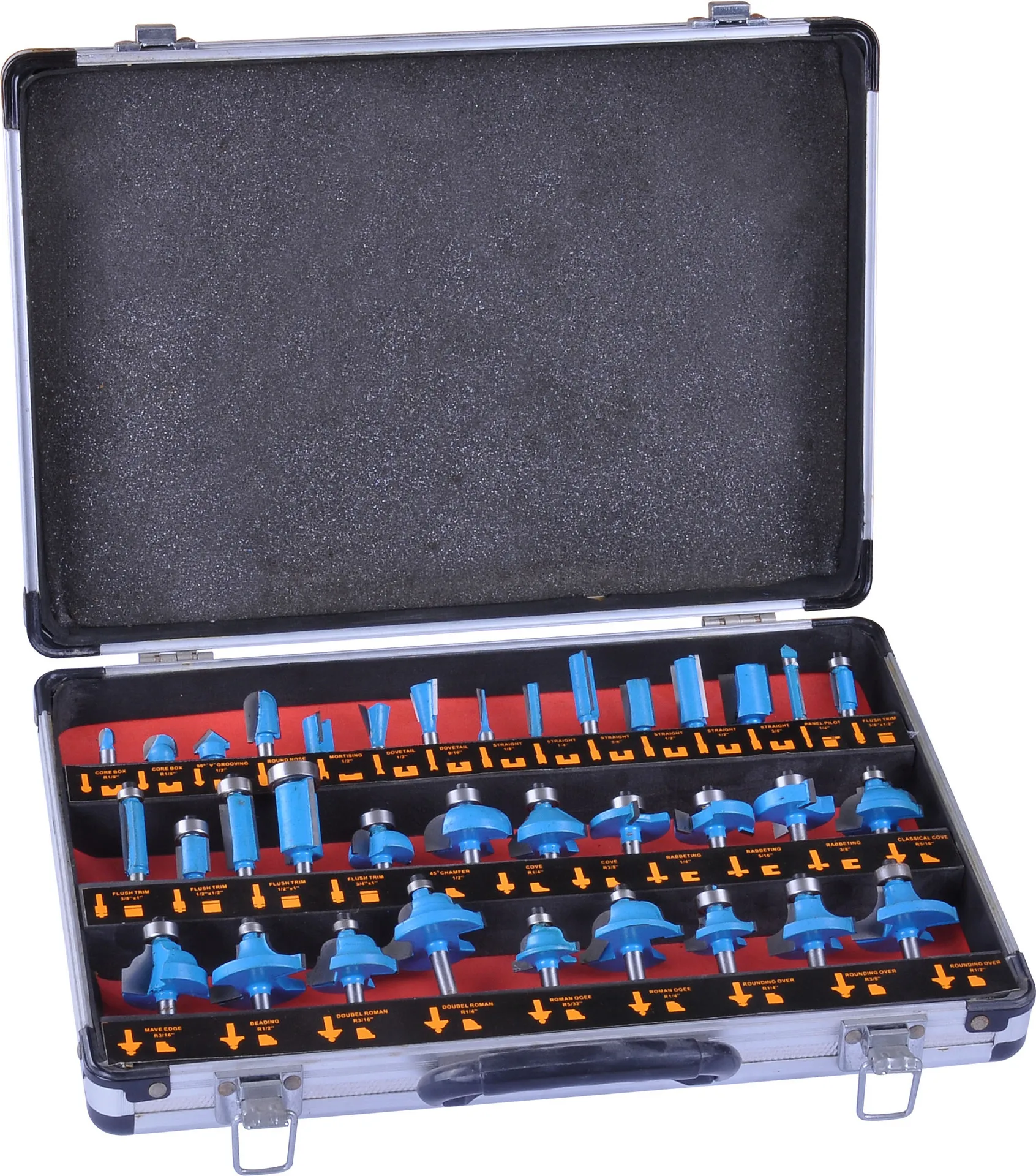  Alpha CNC Router Wood Cutting Bits 35Pcs 1/2' 1/4' 8mm Shank Tungsten Carbide Tip Bit Set For DIY wood