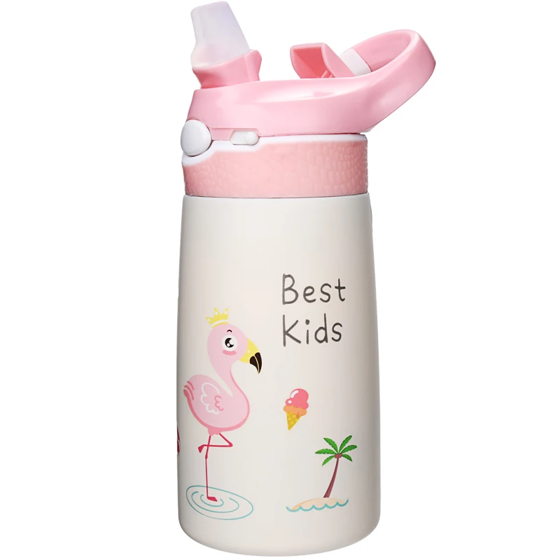 Aohea Custom Kid School thermos square Water Bottle 304 stainless steel aluminum Water Bottle with straw