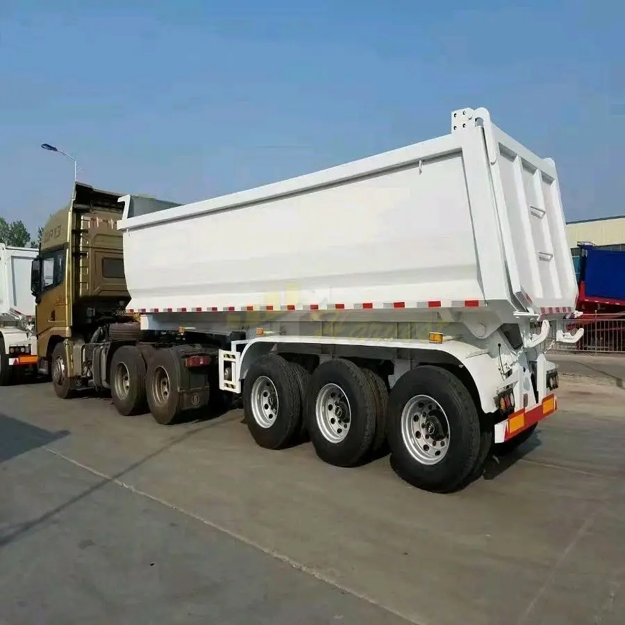 Hydraulic Rear Dump trailer 3 Axles 40 cubic meter Tipper dumper Rear Semi Truck Tipping Trailers