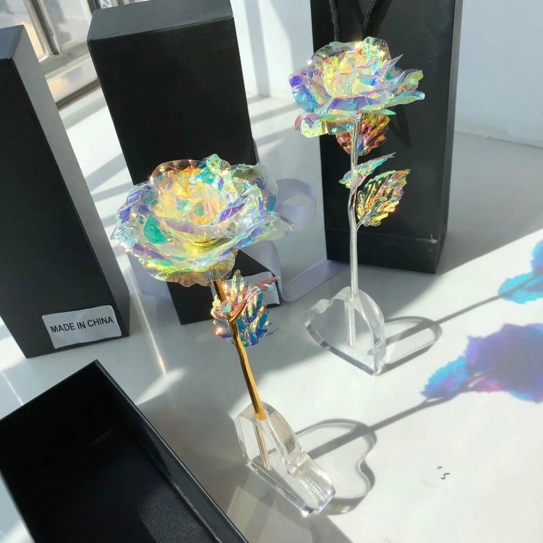 YAYUN A-1184 Top Grade 24K Crystal Galaxy Rose Flower For Gift