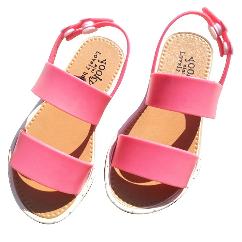 Best Seller Kids Rubber Sandals Summer Girls Shoes Fashion European Style Girls Sandals 3-7y Children Leather PVC Jelly Sandals