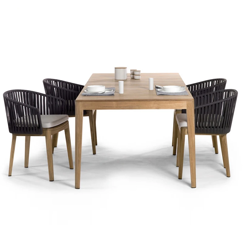 Уличная мебель из тикового дерева высокого качества, садовые наборы для внутреннего дворика на крыше