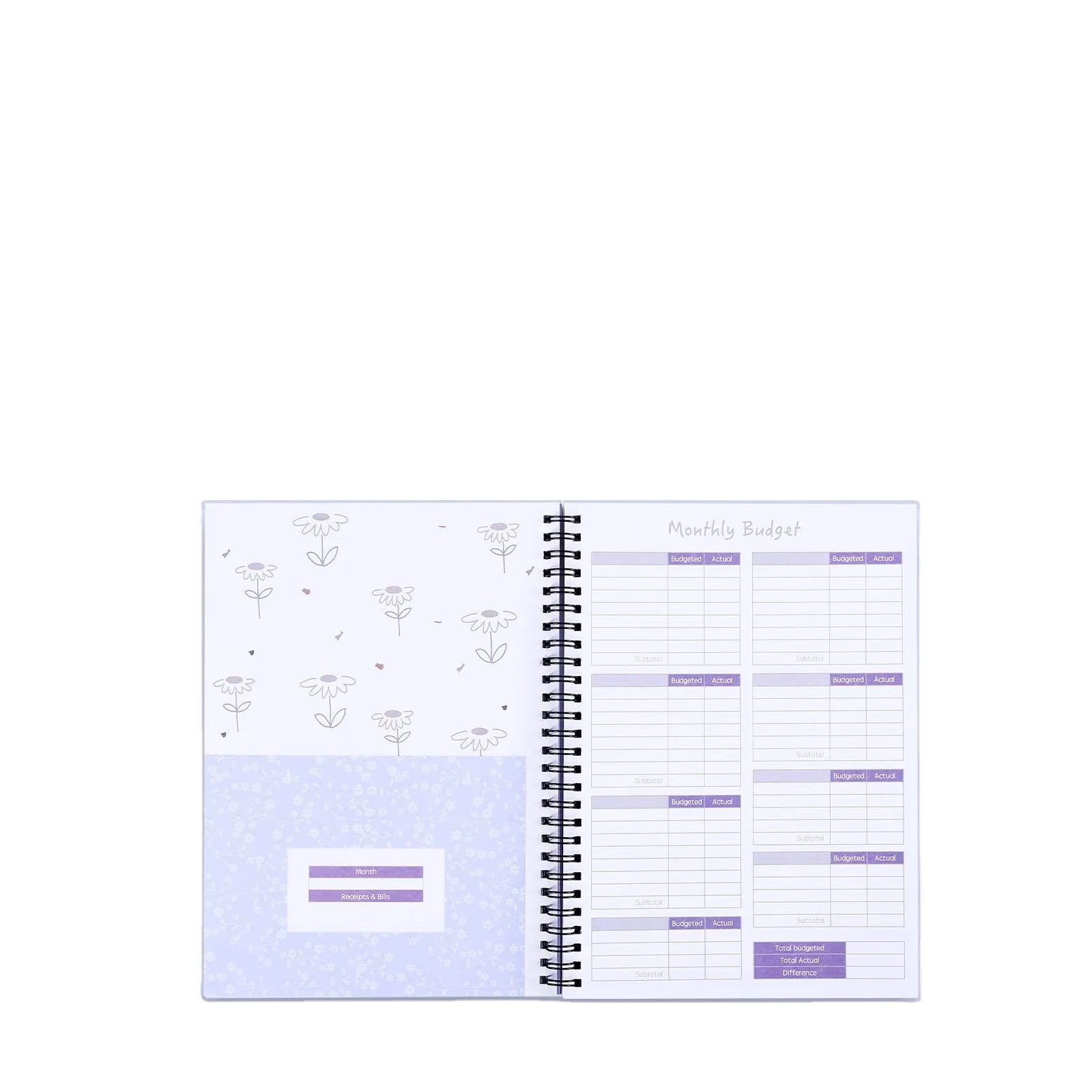Free Sample A5 Bill Debt Tracker Soft Paper Cover Monthly Yearly Budget Planner With Spiral Binder