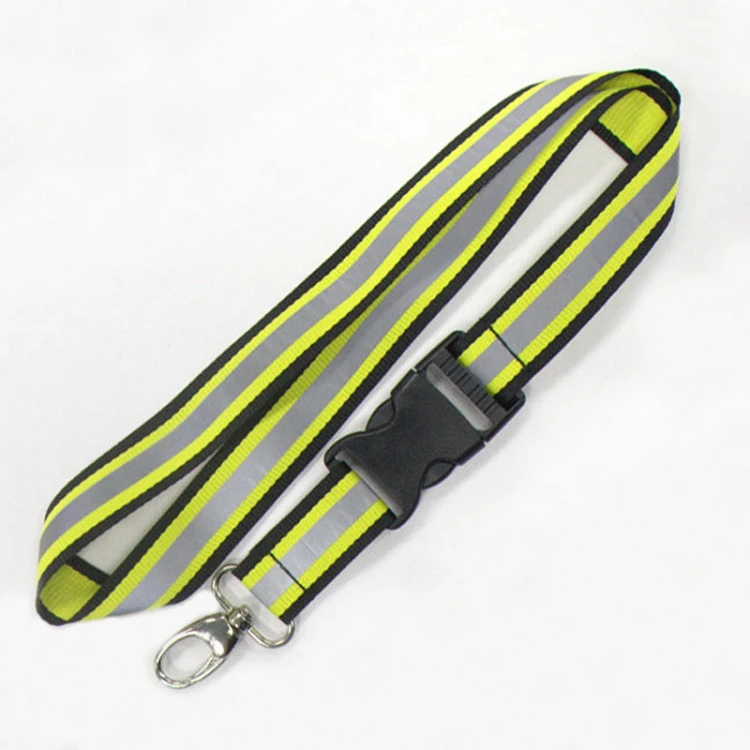 Double layers personalised custom lanyard with reflective strip