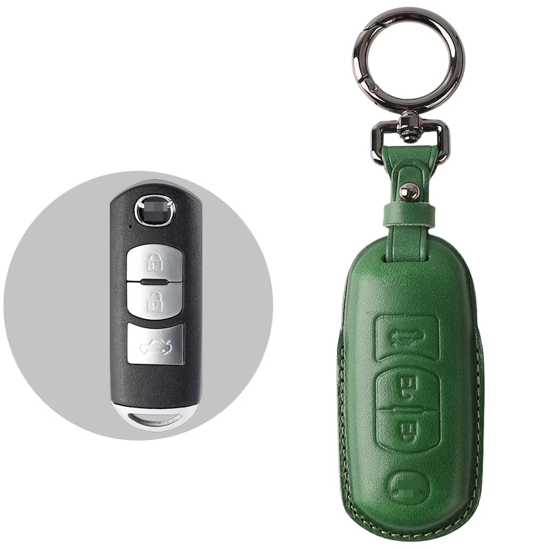 Genuine Leather England Style Vintage Fashion Keychains Men Women Accessories Mini Protective Shell Car Key Case