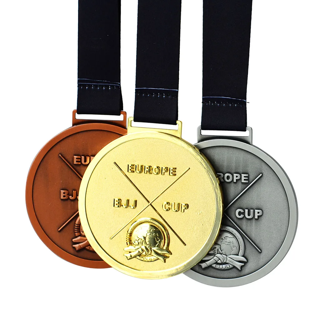 
Wholesale Factory Made Metal Award Commemorative Plate Medal Custom Order Bjj Cup Judo Medals 