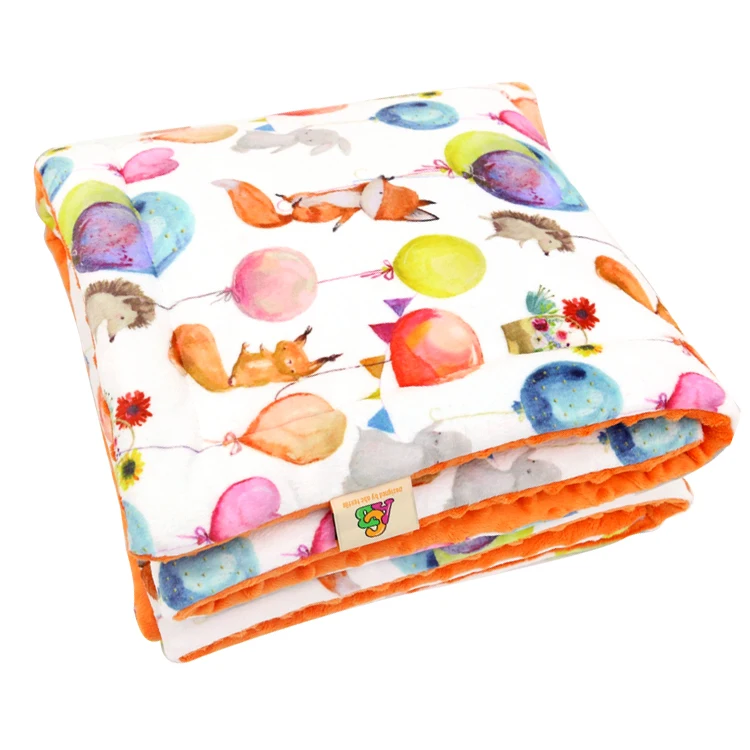 
MOQ 100pcs Skin Friendly Unicorn Design Printed Minky Fleece Baby Bed Quilt 