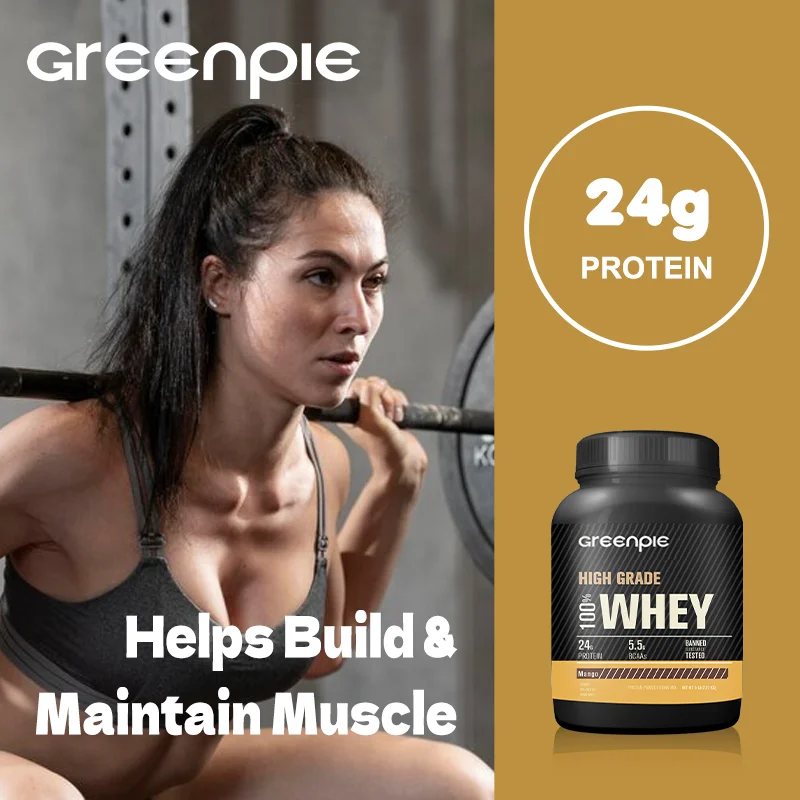 Greenpie OEM Own Brand Isolate Whey Protein Powder Natural Booster Muscle Strong Nutritional Protein Supplement