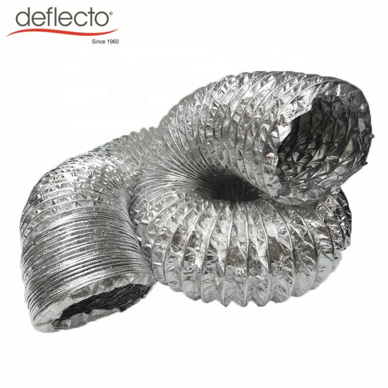 China Factory HVAC Dcut Aluminum Foil Fiberglass Added Flexible Air Duct Heat Insulation Exhaust Duct