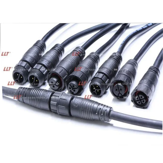 2 pin wire connector M16 IP67  waterproof lighting 2 3 4 5 6 7 8 9 12 pin electrical cable connector