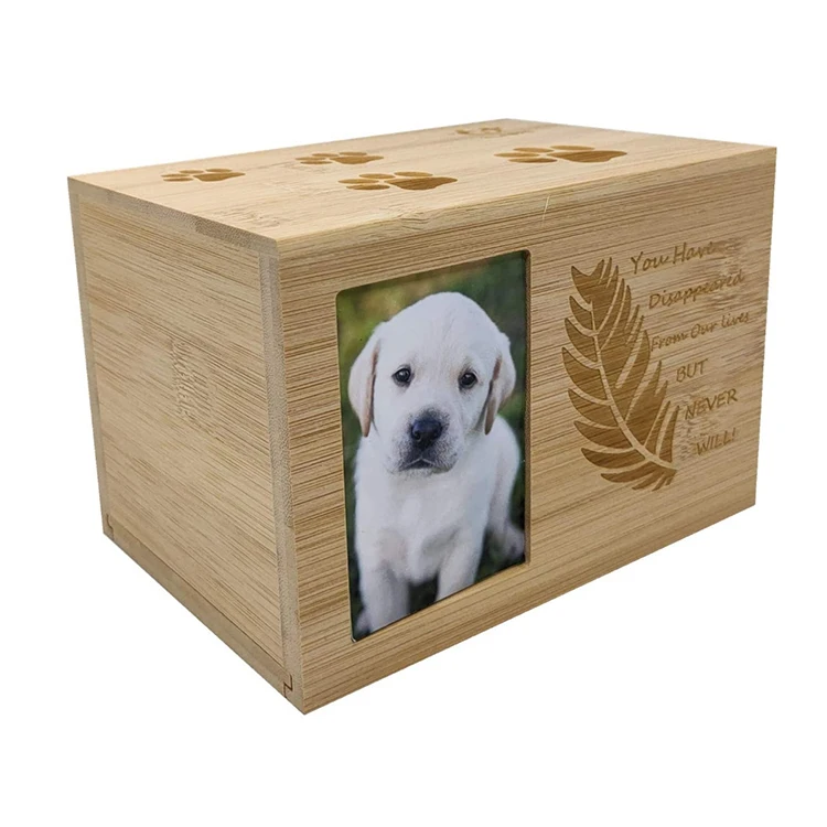 
Pet Wood Memorial Urn Photo Frame Keepsake Box Cremation Urns for Cats Dogs 