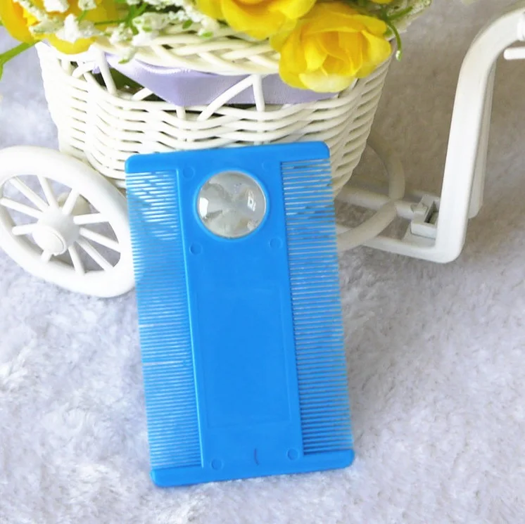 Double Sided Plastic Human Hair Lice Nit Louse Comb With Magnifier Glass