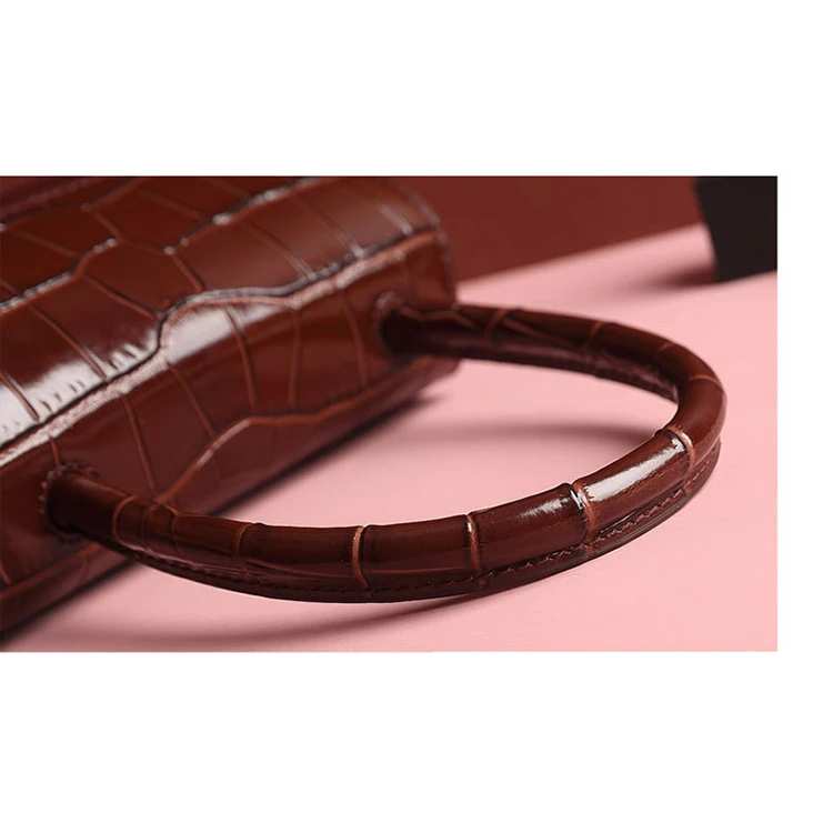 material customized genuine leather Crocodile Pattern Satchel luxury Mini Ladies Hand Bags coin lipstick with sling