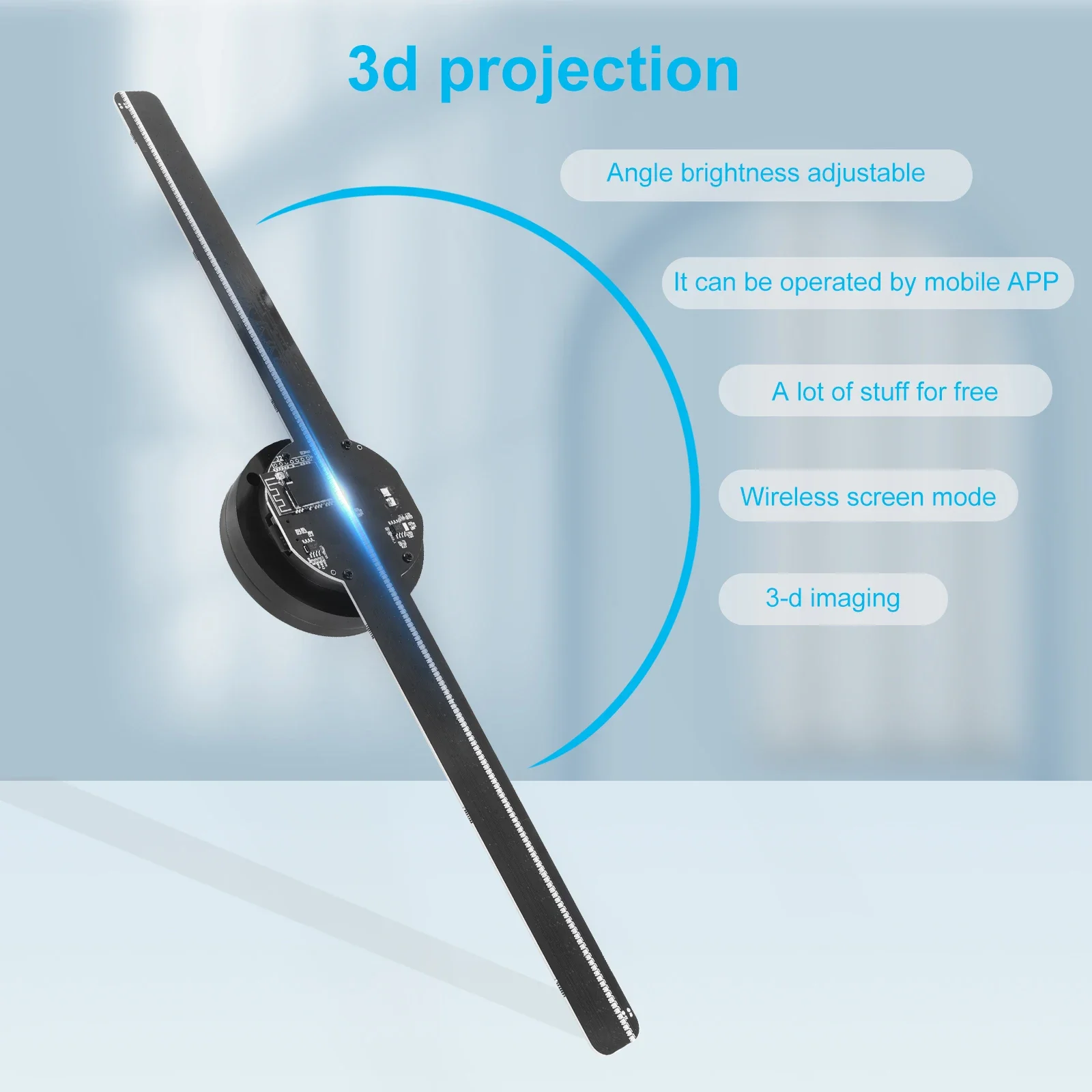 3D голографические проекторы со светодиодным вентилятором приложения IOS/Android рекламная машина голограмма отображение логотипа игрока