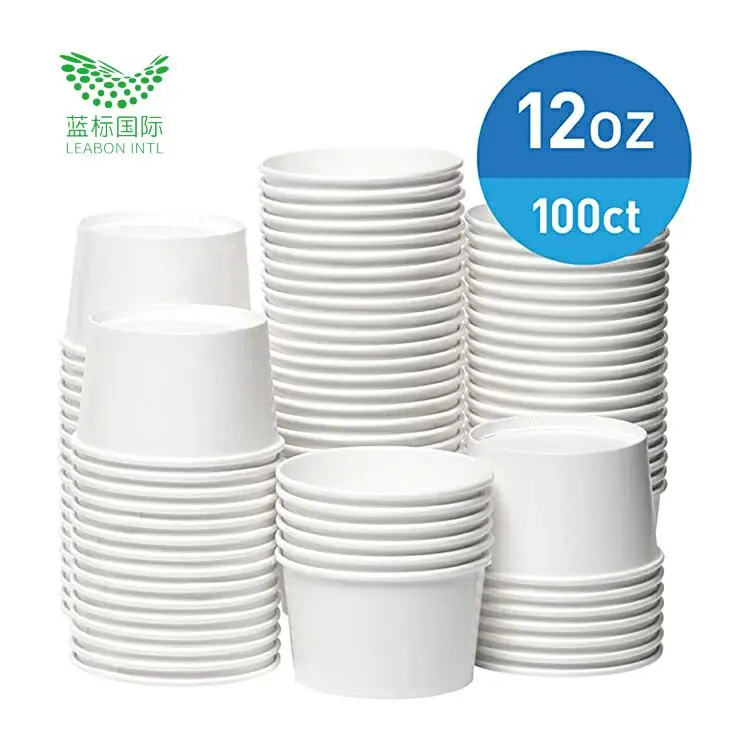 Одноразовые стаканчики для мороженого бумажные десертов с фабрики китайская упаковка еды и напитков бумажный контейнер супа из крафт-бумаги 10000 шт.