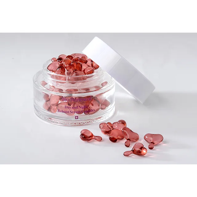 Luxury Face Serum Sensitive Soothing Serum Day And Night Reboot Hydrate Facial Serum Red Heart Capsules