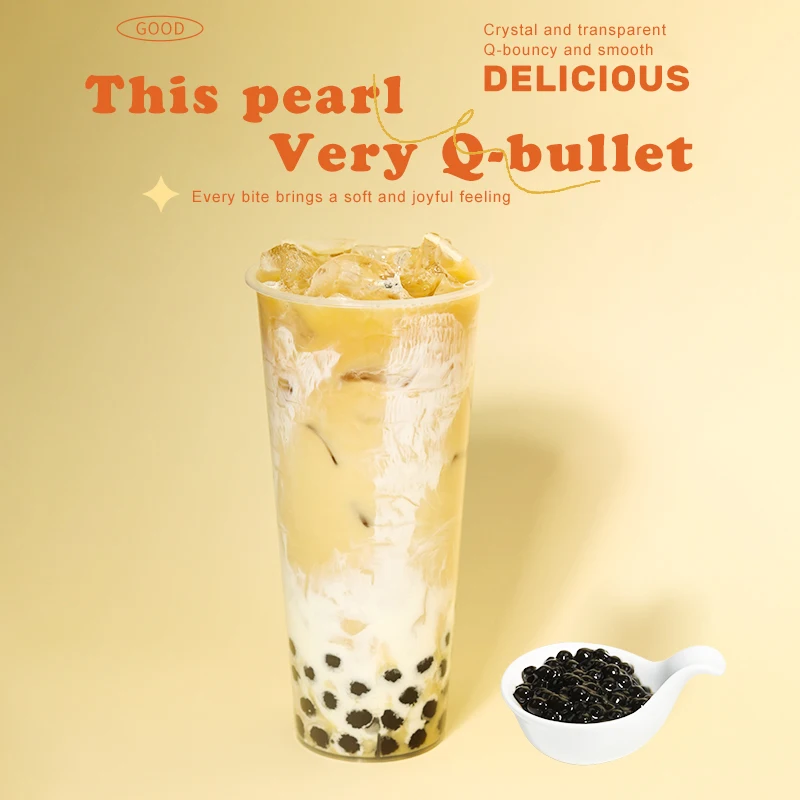 Hot Selling Tapioca Black Pearl For Bubble Tea boba ingredients