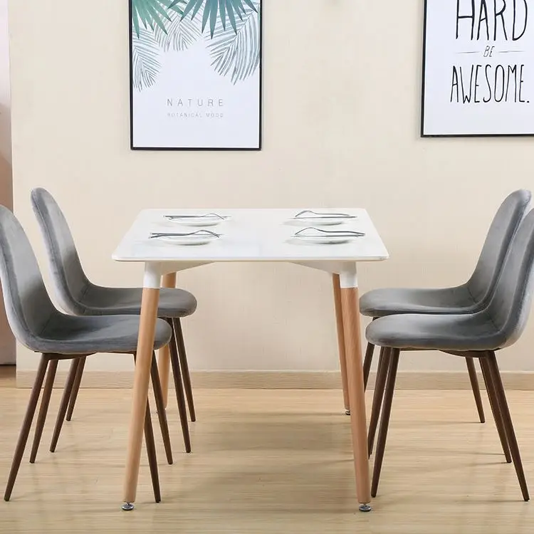 Factory Wholesale Modern Design Wooden Dining Table Set With Rectangle Top For