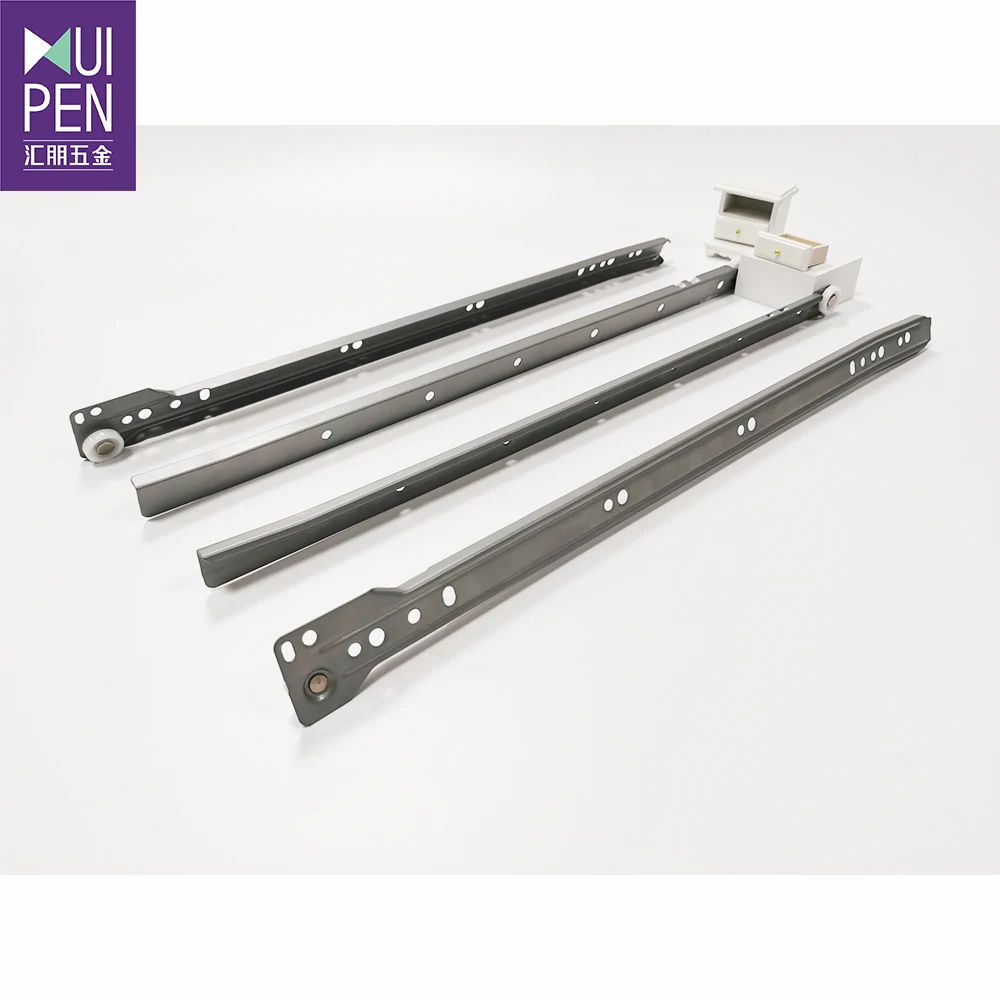 Factory price powder coated paint telescopic channel ball bearing push to open drawer slide soft close  extension  drawer runner