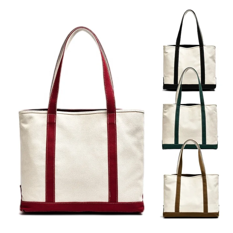 eco-friendly recycled beach large heavy canvas bag with zipper bulk natural cotton canvas bottom tote bag with bottom