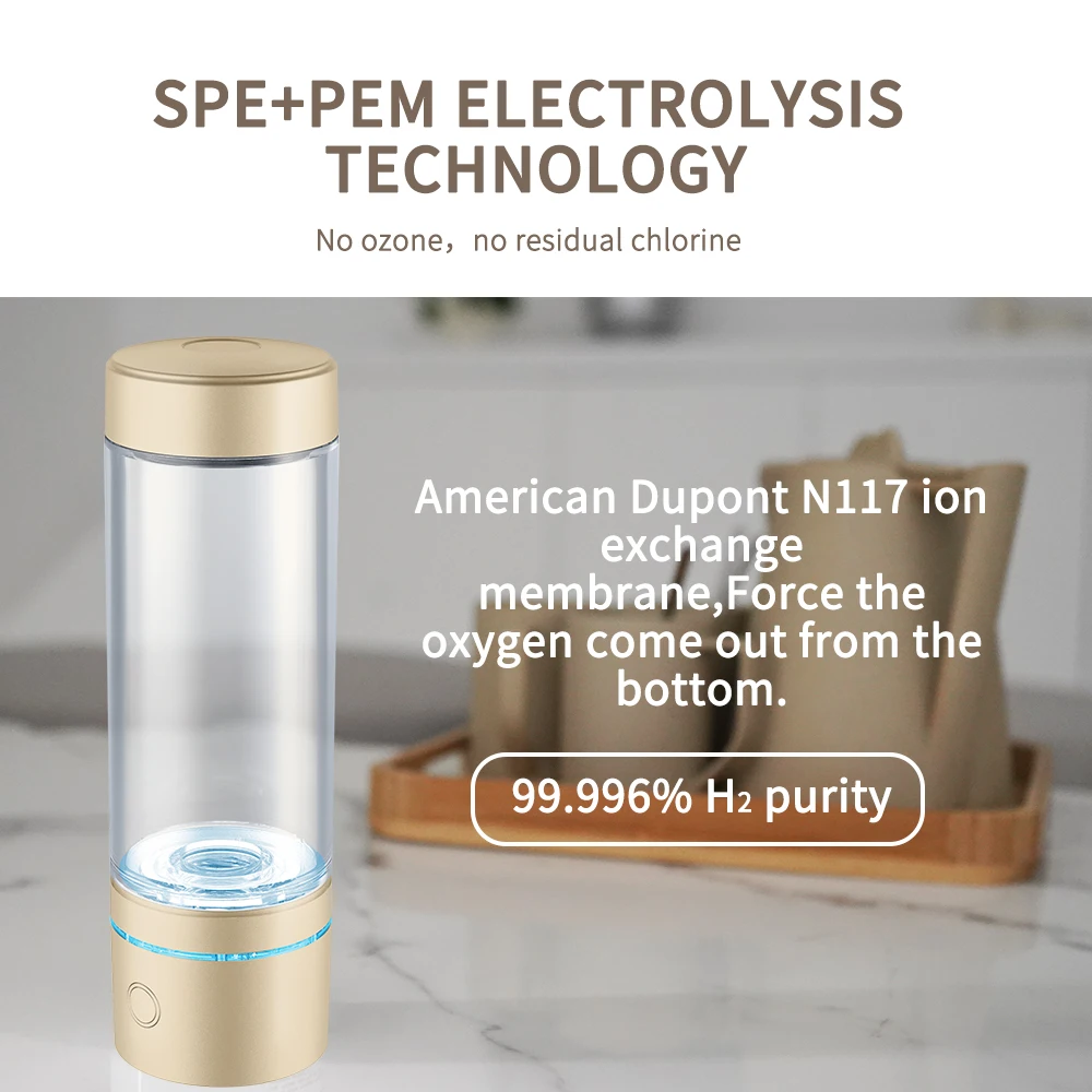 Hydrogen Rich Water Ionizer Bottle Smart Hydrogen Water Cup Machine Portable Hydrogen Water Generator