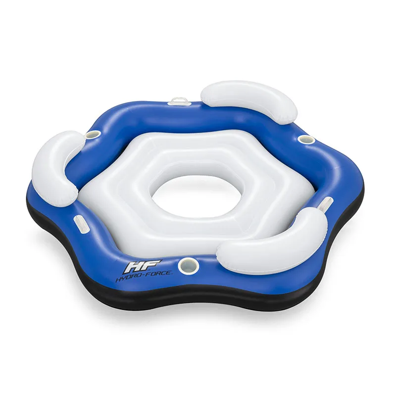 Factory Sale 43111 Inflatable Party Island 1.91m x 1.73m x 0.41m Water Playground For Three Person River Tubes