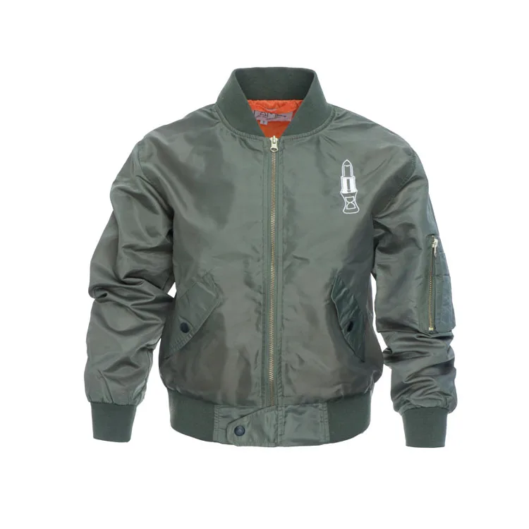 Retro Waterproof Motorcycle windbreaker slim fit embroidery logo green flight jacket bomber